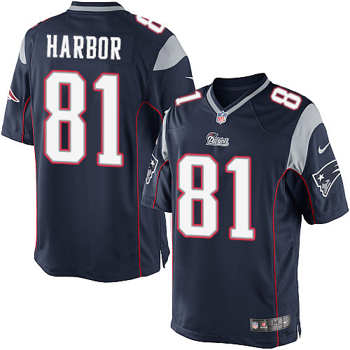 Youth Limited Clay Harbor Nike Jersey Navy Blue Home - #81 NFL New England Patriots